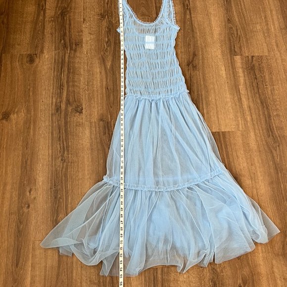 NEW Free People Smock About it Tulle Slip in Blue Sz XS - Picture 10 of 14